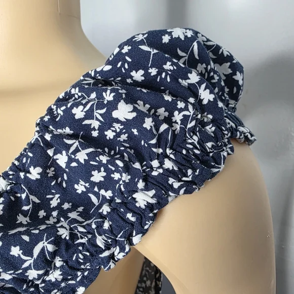 Old Navy Navy Floral Ruffled Strap Mini Dress Size US/XL - Picture 7 of 13